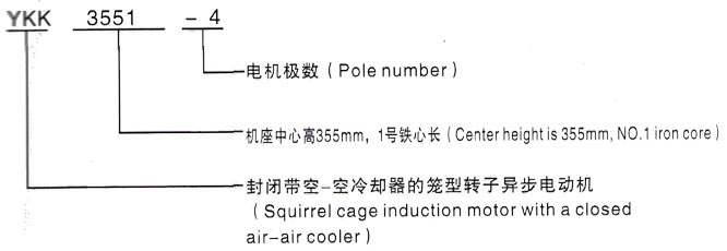 YKK系列(H355-1000)高压YJTFKK5001-2三相异步电机西安泰富西玛电机型号说明